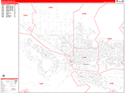 Grand Junction  Wall Map Red Line Style